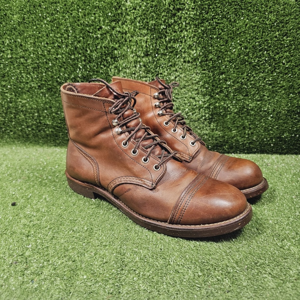 Red Wing Iron Ranger 8111 Brown Leather Cap Toe Work Boots Mens Size 9.5 D